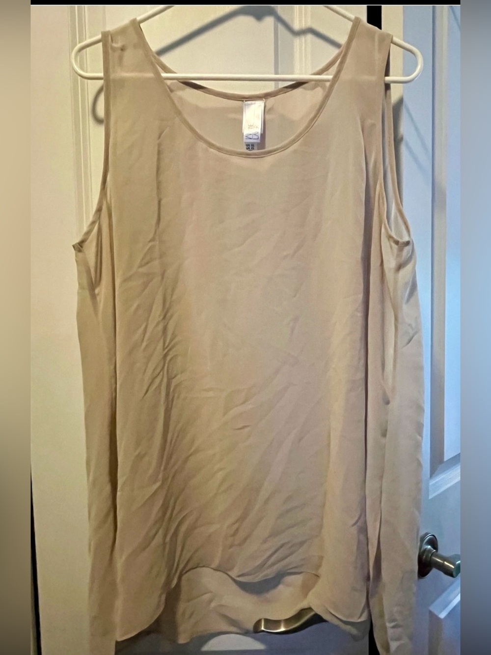 Elegant Sleeveless Cream Chiffon Camisole